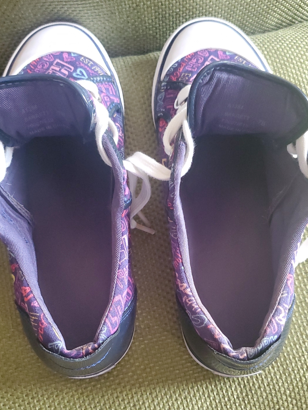 Coach Barrett Poppy Graffiti Love Design Sneakers Size 7B - Picture 5 of 16